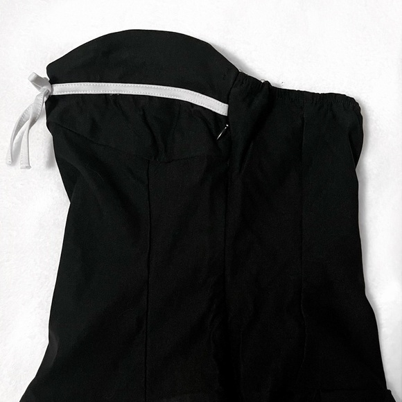 Motel Rocks Panolia Bow Front Bandeau Mini Dress in Tailoring Black - Picture 11 of 13